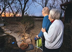 Alice and her husband, Lee, enjoy an evening walk together.