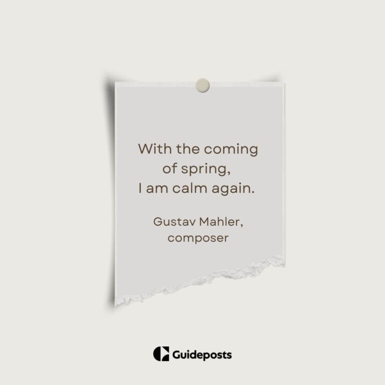 Ripped paper pinned to the wall with a spring quote by Gustav Mahler