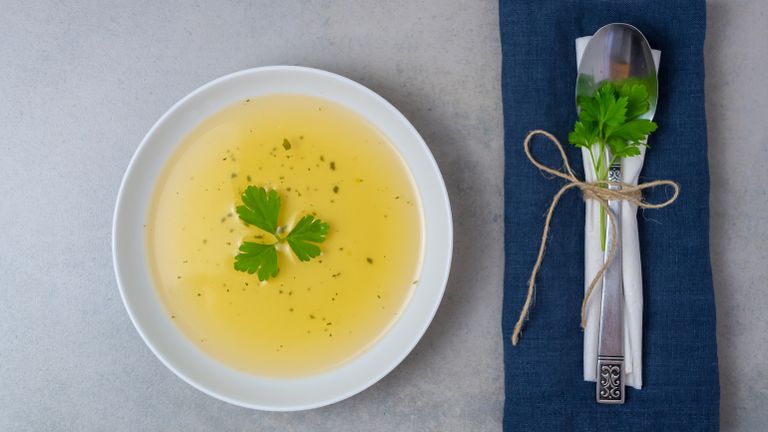 Fasting with a clear bowl of soup