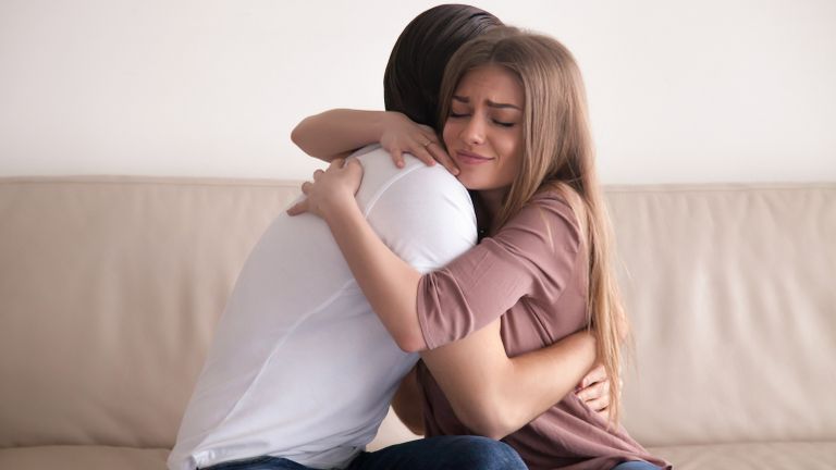 Couple hugging