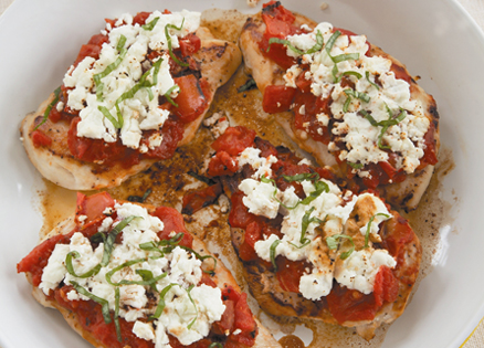 Chicken Breasts with Goat Cheese and Fire-Roasted Tomatoes
