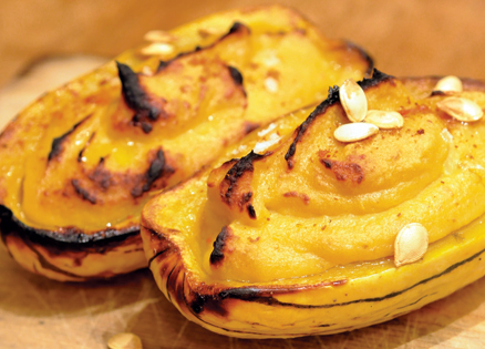 Delicata Squash with Toasted Squash Seeds and Aleppo Pepper