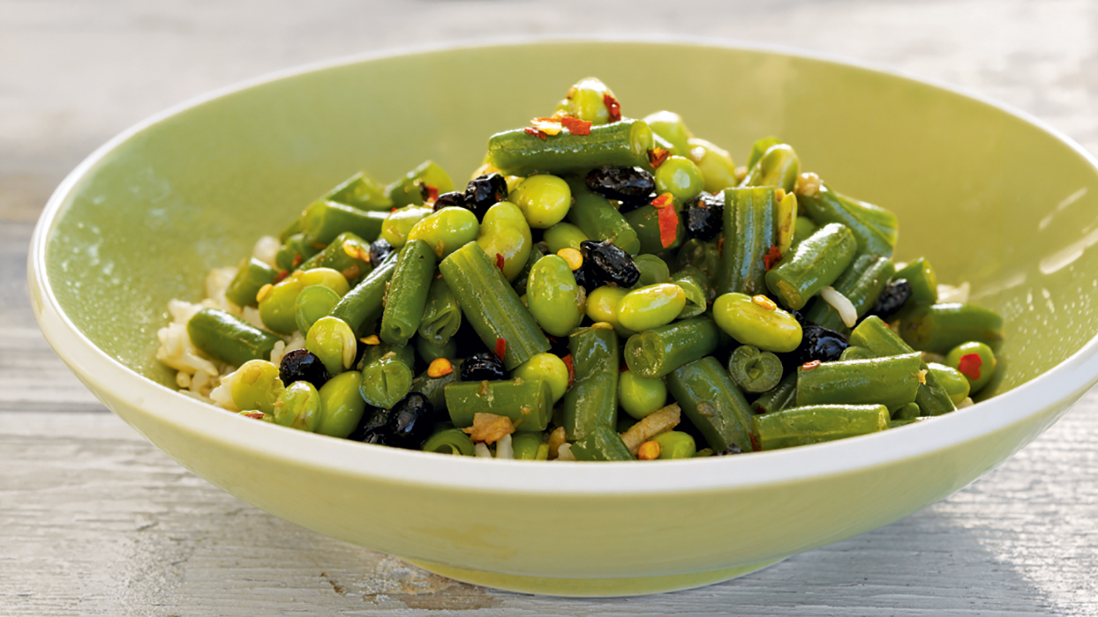 Green Bean and Edamame Stir Fry