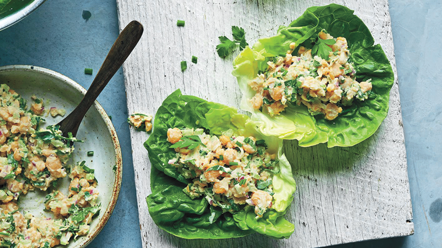 Smashed Chickpea Salad Lettuce Wrap